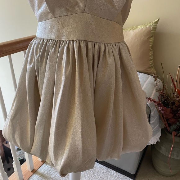 Luxxel Champagne Shimmer Bubble Dress NWT - Picture 6 of 15